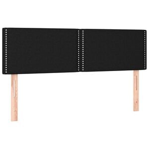 vidaXL Posteljno vzglavje črna 144x5x78/88 cm blago