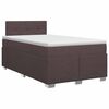 vidaXL Postelja boxspring z vzmetnico Temno rjava 120 x 200 cm Blago