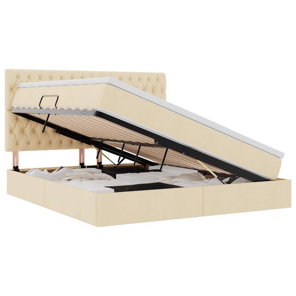 vidaXL Postelja z dodatnim prostorom za shranjevanje in LED osvetlitvijo