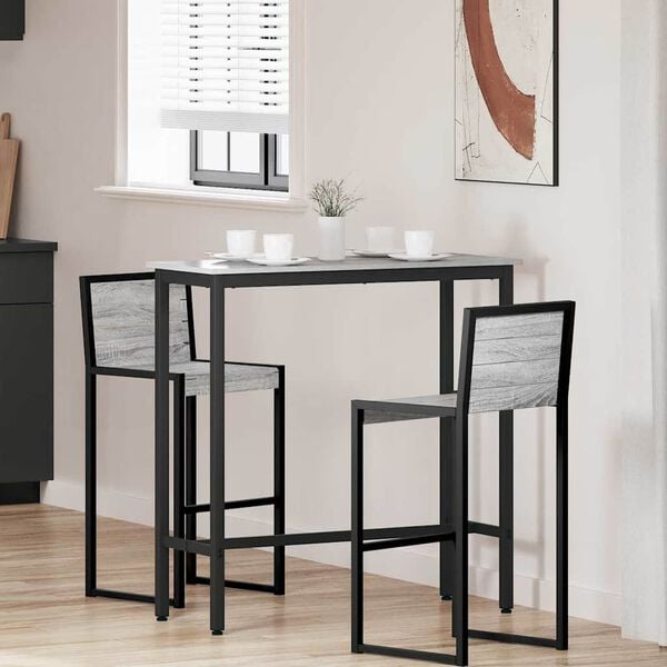 vidaXL miza Siva Sonoma 100 x 40 x 100,5 cm Inženirski les in jeklo