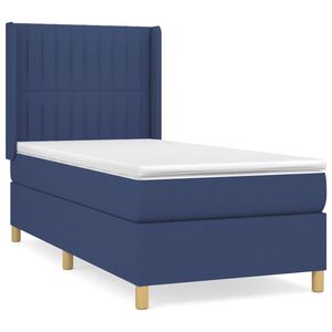 vidaXL Box spring postelja z vzmetnico moder 80x200 cm blago
