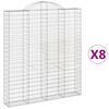 vidaXL Obokane gabion ko&scaron;are 8 kos 200x30x220/240 cm pocinkano železo