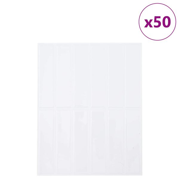 vidaXL Pravokotna plo&scaron;čica 50 pcs Bela 29 x 23 x 0,08 cm
