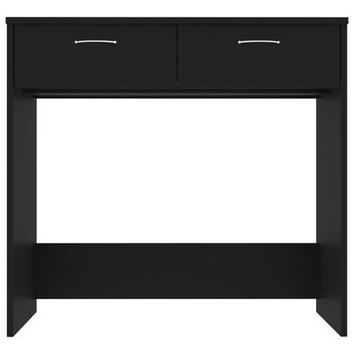vidaXL Pisalna miza črna 80x40x75 cm iverna plošča