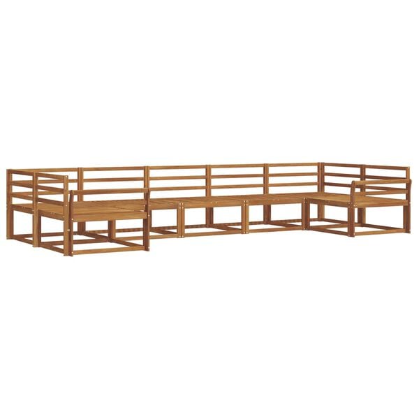 vidaXL Zunanja garnitura za sedenje 7 pcs Naravna Masiven les akacije
