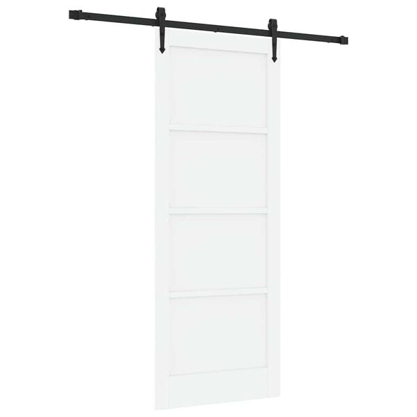 vidaXL Drsna vrata ORKDAL Bela 83 x 211 cm Masivno borovo les