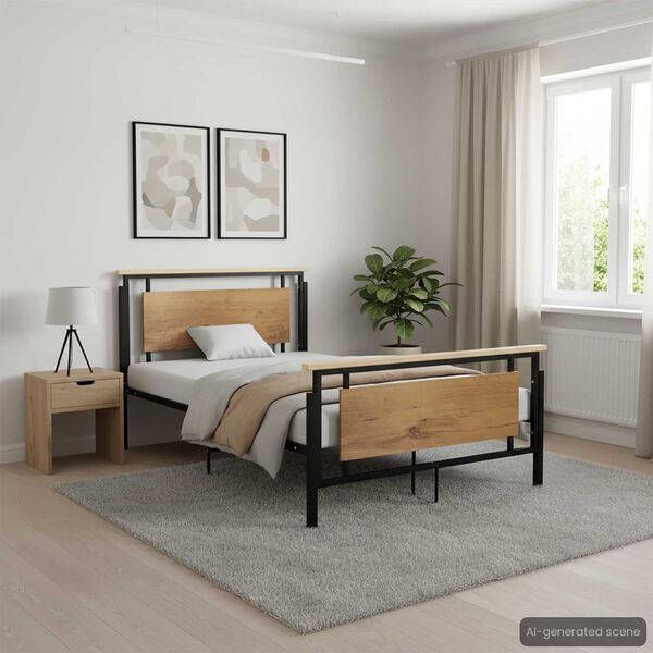 vidaXL Posteljni okvir kovinski 120x200 cm