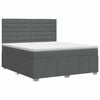 vidaXL Postelja boxspring z vzmetnico Temno siva 140 x 190 cm Blago