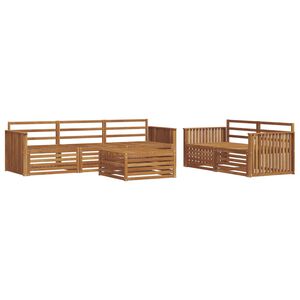 vidaXL Zunanja garnitura za sedenje 6 pcs Naravna Masiven les akacije