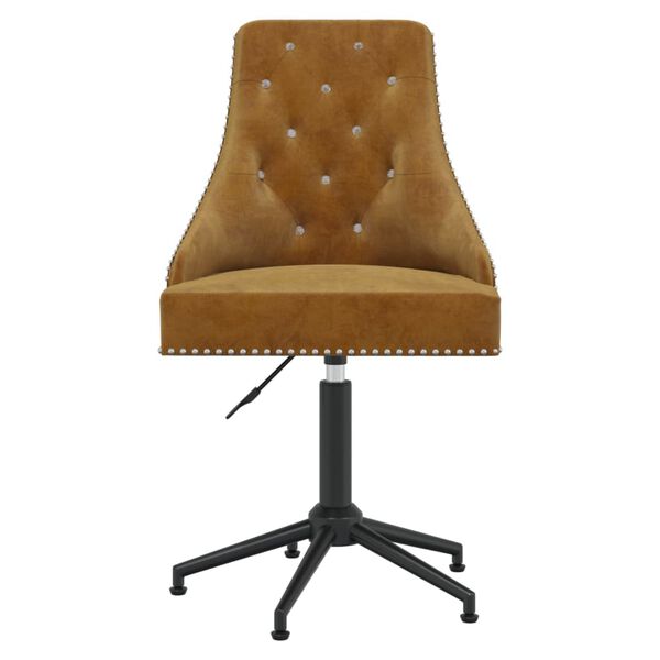 vidaXL Vrtljiv jedilni stol 2 kosa rjav žamet