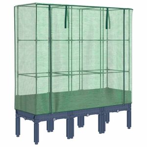 vidaXL Visoka greda s prevleko za rastlinjak videz ratana 120x40x140cm