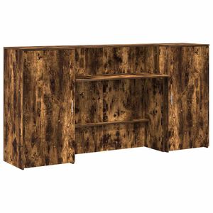 vidaXL Sprejemna miza dimljeni hrast 200x50x103,5 cm inženirski les