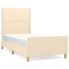vidaXL Posteljni okvir brez vzmetnice krem 90x190 cm tkanina