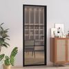 vidaXL Notranja vrata 83x201,5 cm črno ESG steklo in aluminij