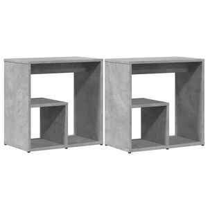 vidaXL Stranska mizica 2 kosa betonsko siva 50x30x50 cm inženirski les