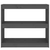vidaXL Knjižna omara/pregrada siva 80x30x71,5 cm trdna borovina