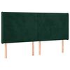 vidaXL Vzglavje z u&scaron;esi temno zeleno 163x16x118/128 cm žamet