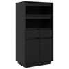 vidaXL Visoka omara črna 60x40x116,5 cm trdna borovina
