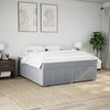 vidaXL Box spring postelja z vzmetnico temno siva 200x200 cm blago