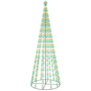 vidaXL Novoletna jelka stožec 732 pisanih LED lučk 160x500 cm