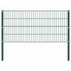 vidaXL Ograjni panel s stebrički iz železa 176,5 x 80 cm zelen