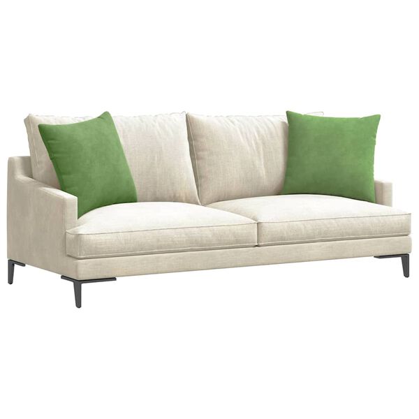 vidaXL Blazine za kavč 2 pcs Svetlo zelena 50 x 50 cm Žametna tkanina