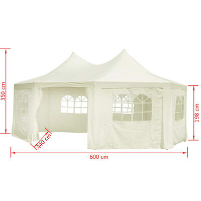 vidaXL Vrtni šotor osemkoten krem 6x4,4x3,5 m