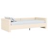 vidaXL Dnevna postelja z vzmetnico USB krem blago 90x200 cm