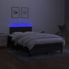 vidaXL Box spring postelja z vzmetnico LED črna 120x200 cm blago