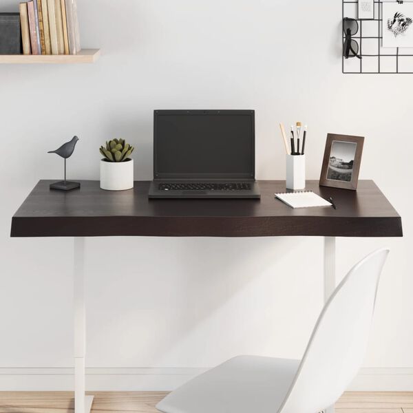 vidaXL Mizna plo&scaron;ča te. rjava 100x60x(2-6)cm obdelana trdna hrastovina