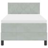 vidaXL LED Box Spring Postelja z LED Svetlo siva 90 x 190 cm Žamet