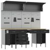 vidaXL Set delovnih omar s predalom s shranjevanjem 10 pcs Črna