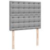 vidaXL Box spring postelja z vzmetnico svetlo siva 120x200 cm blago