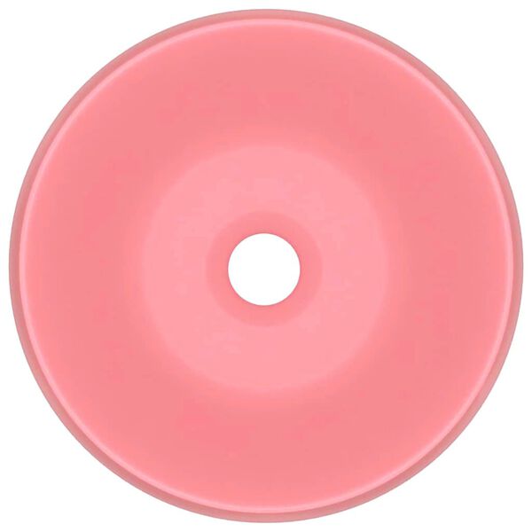 vidaXL Razko&scaron;en umivalnik okrogel mat roza 40x15 cm keramičen