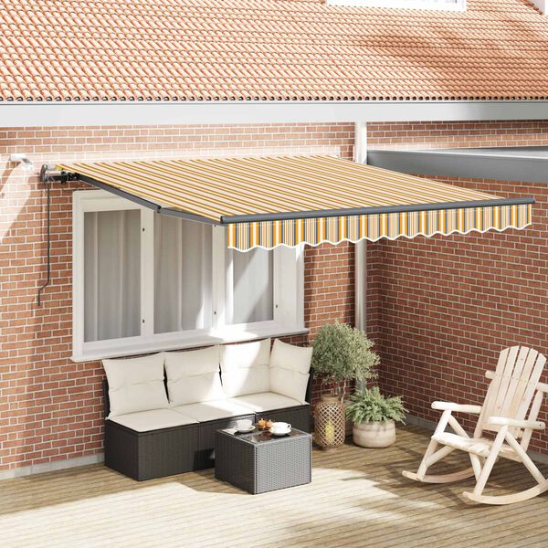 vidaXL Retraktilna tenda z večbarvno 300 x 250 cm blago