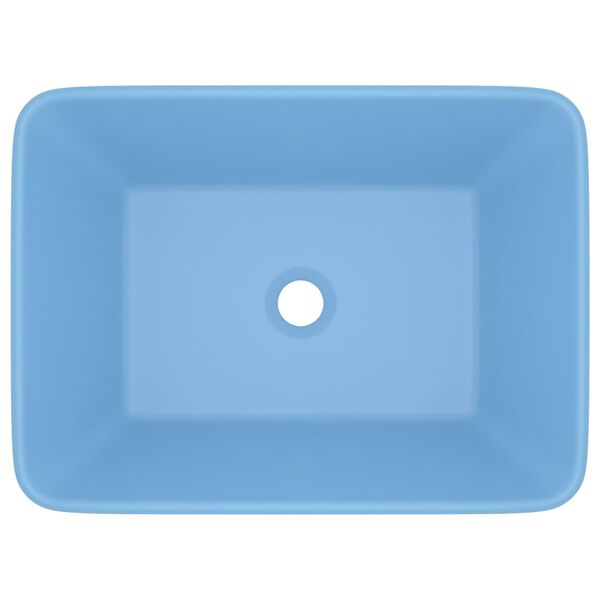 vidaXL Razkošen umivalnik mat svetlo moder 41x30x12 cm keramičen