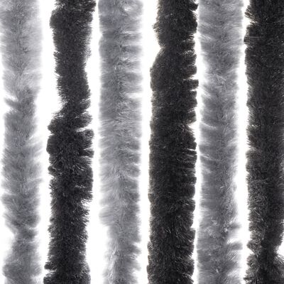 vidaXL Zavesa proti mrčesu siva in črna 90x220 cm šenilja