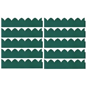 vidaXL Obroba za travo 10 kosov zelena 65x15 cm PP