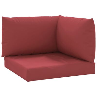 vidaXL Blazine za kavč iz palet 3 kosi vinsko rdeče blago