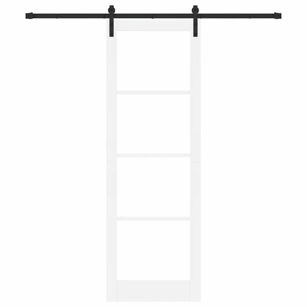 vidaXL Drsna vrata ORKDAL Bela 78 x 232 cm Trden borov les in steklo