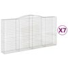 vidaXL Obokane gabion ko&scaron;are 7 kosa 400x50x200/220 cm pocinkano železo