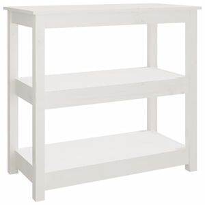 vidaXL Konzolna mizica bela 80x40x74 cm trdna borovina