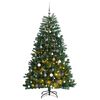 vidaXL Umetna novoletna jelka 300 LED diod in komplet bučk 210 cm