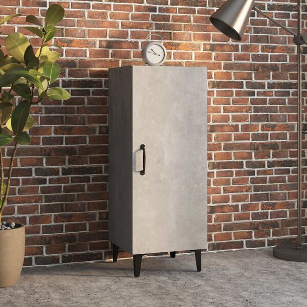 vidaXL Komoda betonsko siva 34,5x34x90 cm konstruiran les