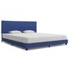 vidaXL Posteljni okvir brez vzmetnice modra tkanina 150x200 cm