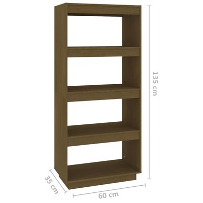 vidaXL Knjižna omara za razdelitev prostora medeno rjava 60x35x135 cm