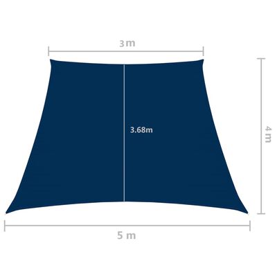vidaXL Senčno jadro oksford blago trapez 3/5x4 m modro