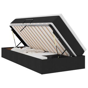 vidaXL Postelja z dodatnim prostorom za shranjevanje in vzmetnico Črna