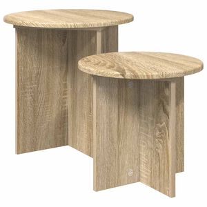 vidaXL Komplet stranskih mizic 2 kos Sonoma hrast &Oslash; 45 x 45 cm