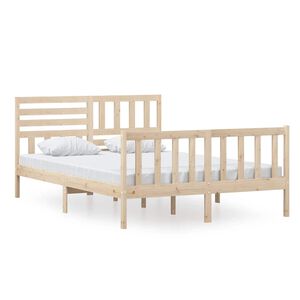 vidaXL Posteljni okvir iz trdnega lesa 140x200 cm
